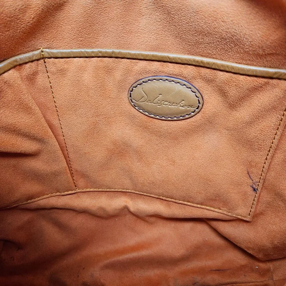 LANCEL SALVADOR DALI (2012) Daligramme Hobo Handbag Brown Cloth Leather Trim